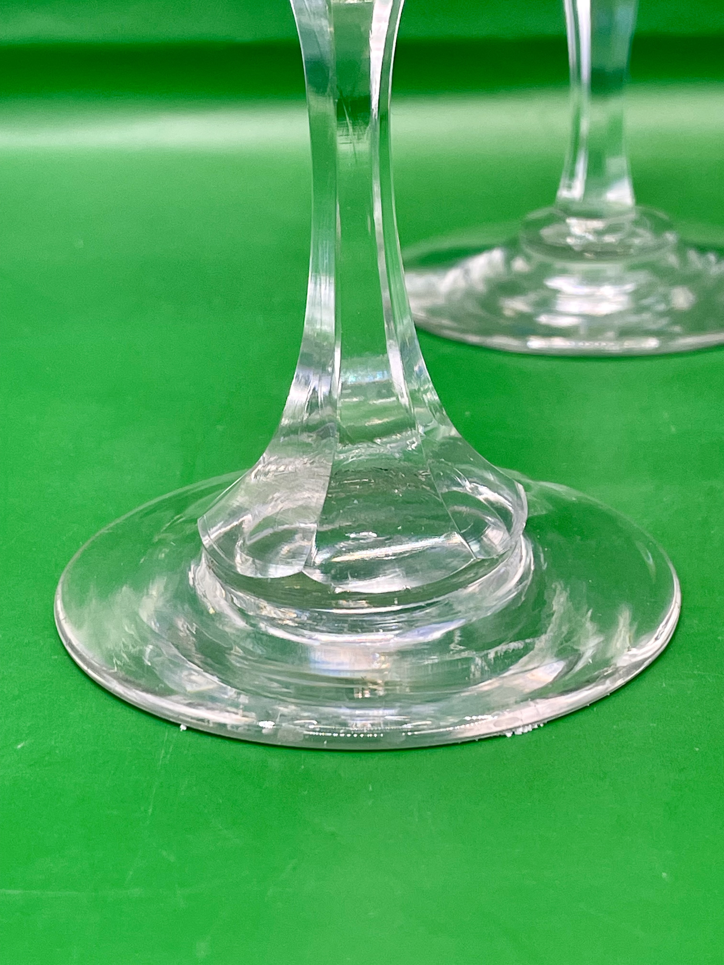 Set of three Victorian Wine glasses 1860s Cut glass. One has small chip to base please see photos.  - Image 8 of 9