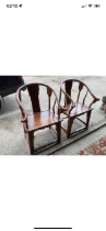 PAIR OF CHINESE STYLE HUANGHUALI HORSHOE CHAIRS