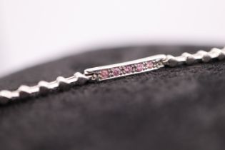 PINK SAPPHIRE & 18CT WHITE GOLD BRACELET