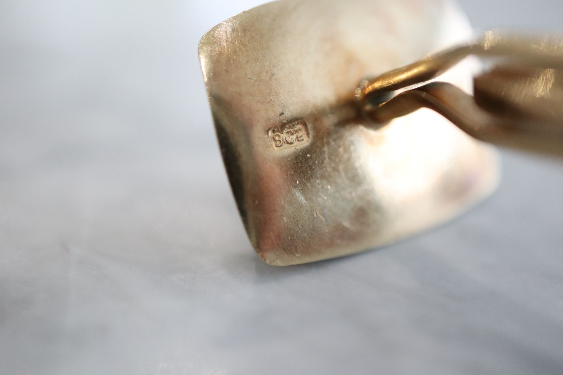 TIGERS EYE CUFFLINKS - 9K YELLOW GOLD - Image 4 of 5