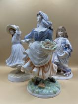 Three lovely vintage Royal Worcester Porcelain limited edition maids. 