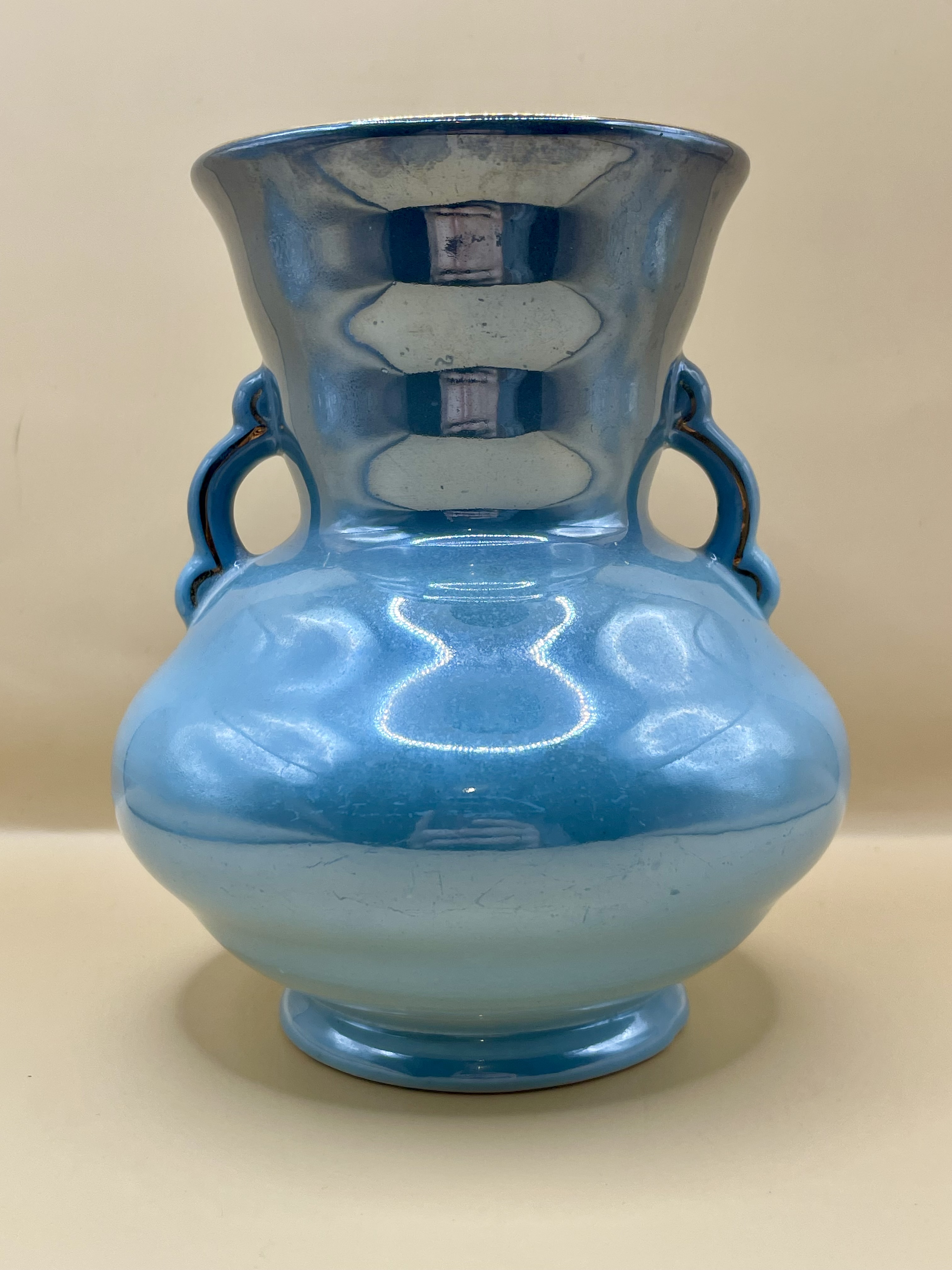 1950s Blue lustreware vase. - Image 5 of 5