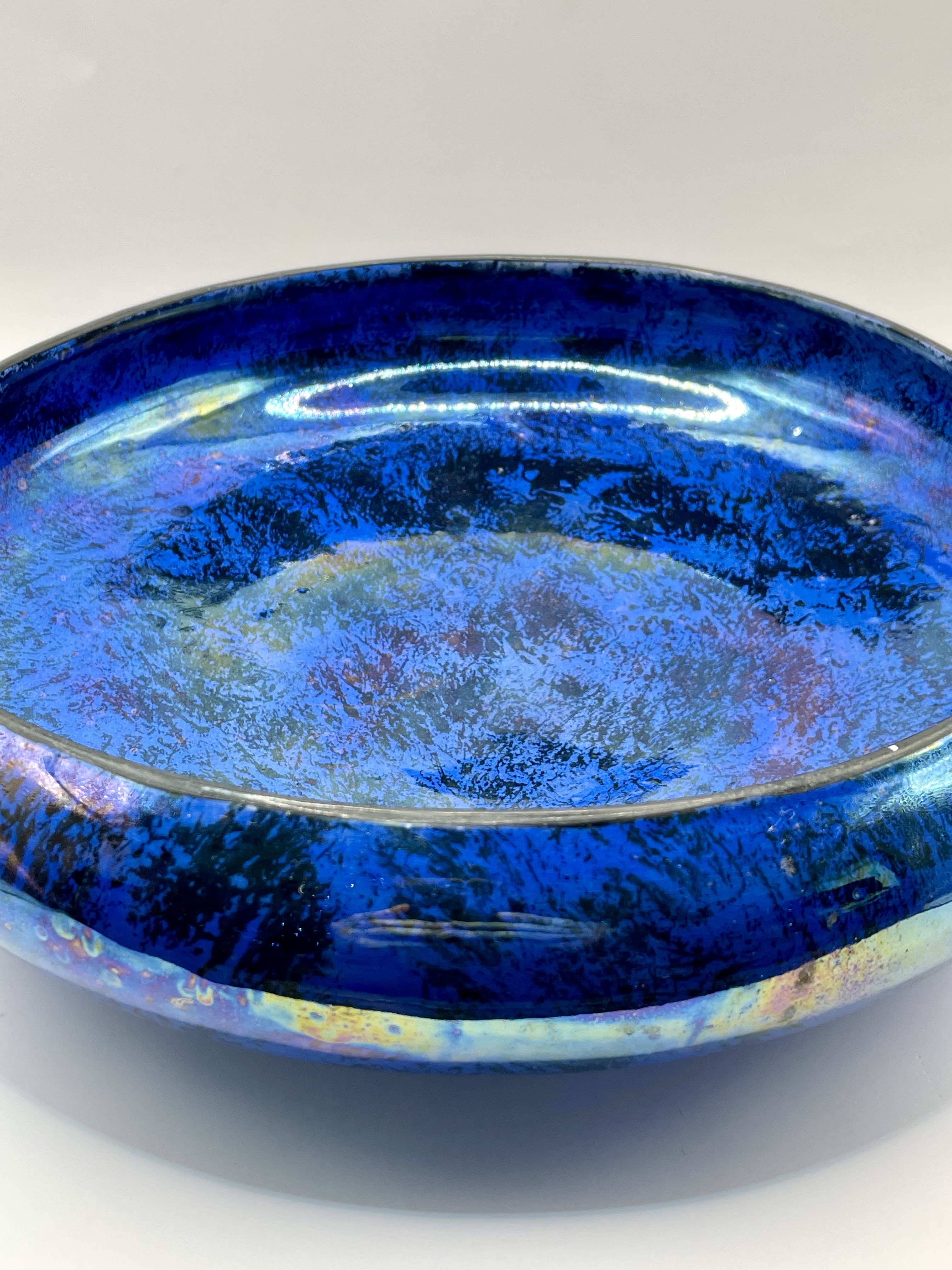 Large Burslem 1920s irridescent blue bowl stunning piece.  - Image 7 of 12