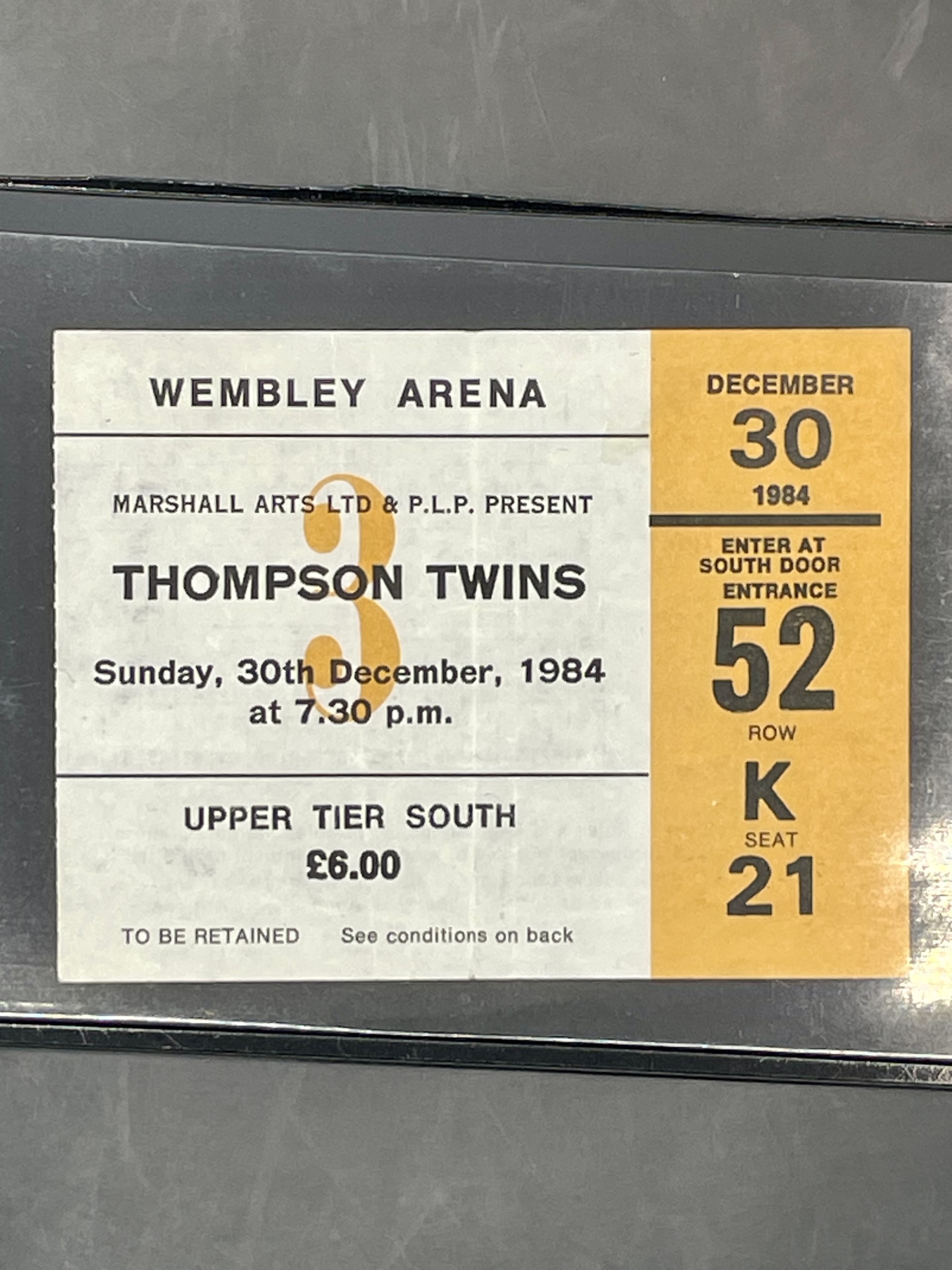 Thompson Twins 1984, Wembley Stadium ticket. Good condition. - Bild 3 aus 3
