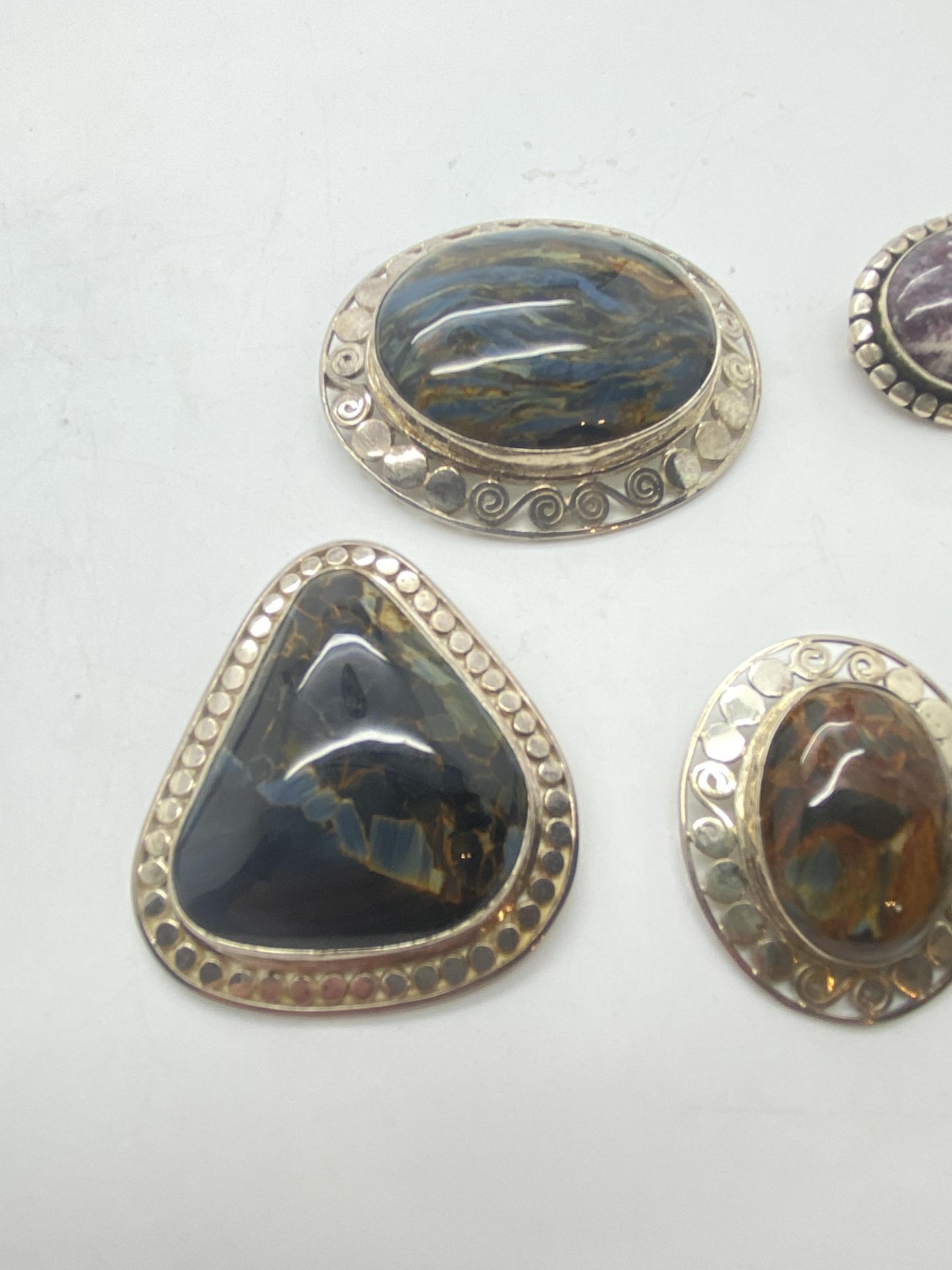 VARIOUS STONE SET 925 SILVER PENDANTS & EARRINGS - Image 3 of 6