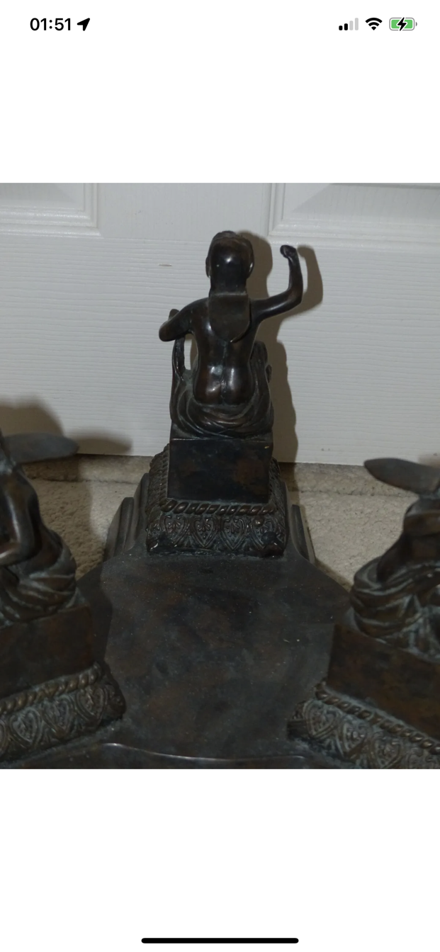 RARE HEAVY BRONZE TRIPOD PLANT STAND - Image 7 of 10