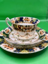 A Royal Staffordshire China Victorian cobalt blue Imari pattern trio set great condition.