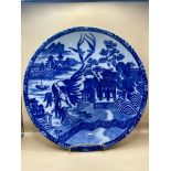 Large 1ft vintage Blue & White Willow pattern Plate.