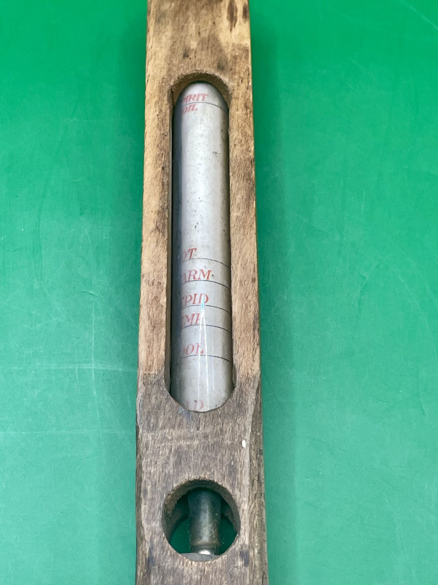 An antique bath wood and glass water thermometer.  Great condition.  - Image 3 of 7