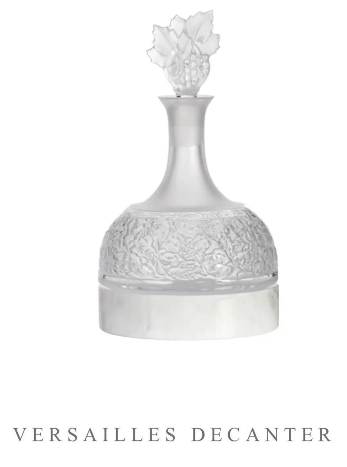Lalique Versailles Decanter & Marble Base Numbered Edition Frosted Crystal Clear - Bild 4 aus 4
