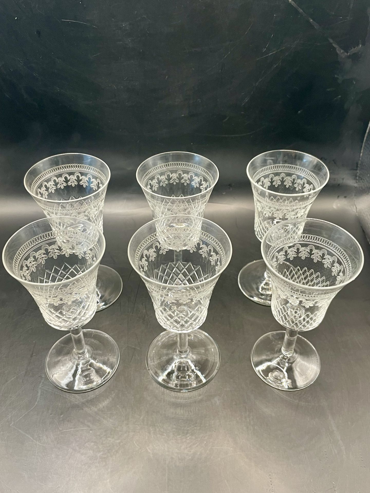 Set of six Edwardian 1910-18 cut glasses