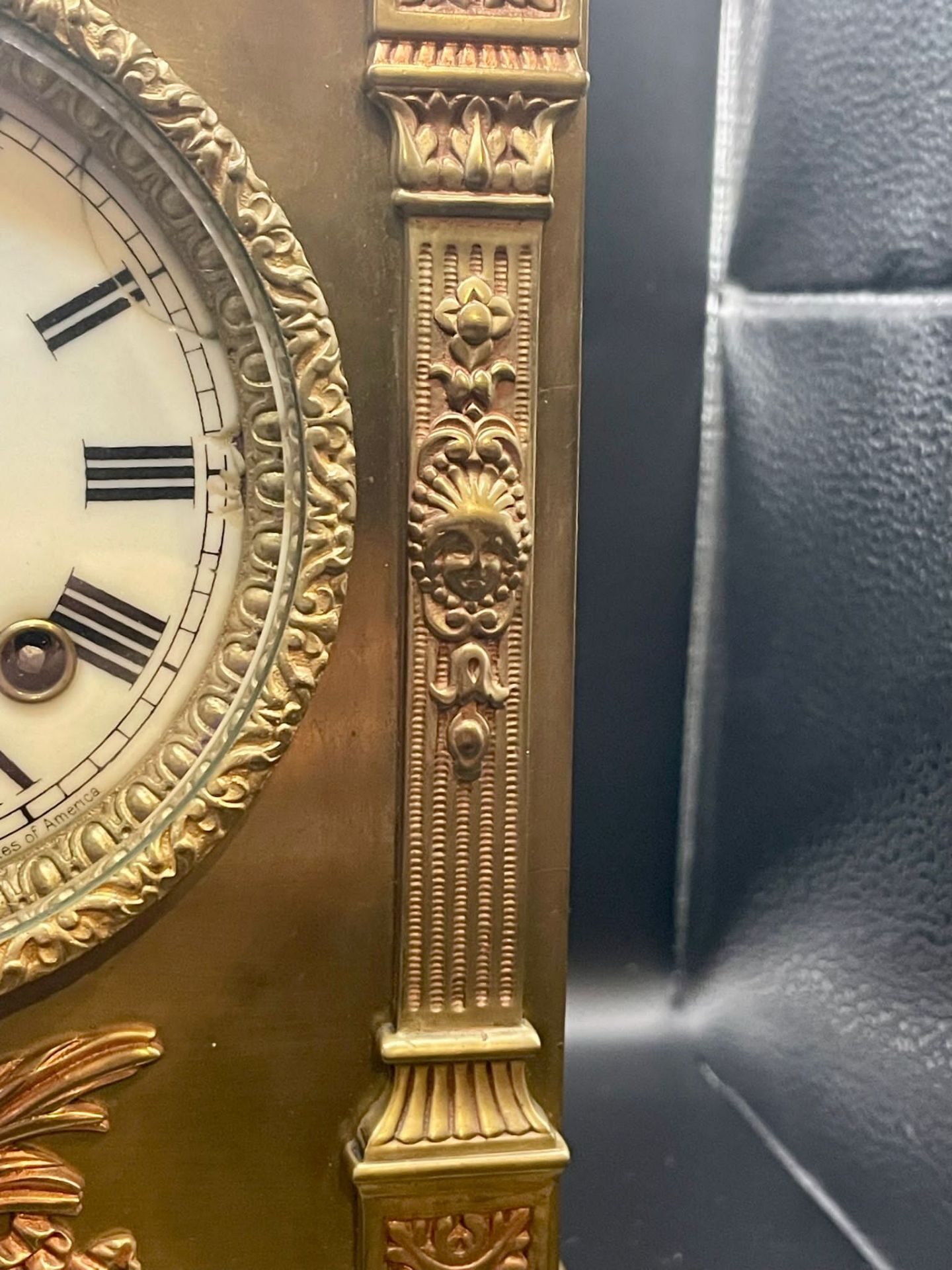 Late 19th century Brass Ansonia American mantel clock with lovely bevelled glass casing.  - Image 3 of 23