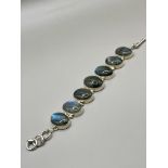 SILVER CABOCHON LABRADORITE BRACELET Lovely condition&nbsp;