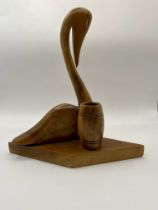 A 1950-60s Mid century wooden cocktail stick holder.