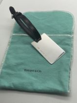 TIFFANY & CO 925 SILVER LUGGAGE TAG IN EXCELLENT CONDITION WITH TIFFANY POUCH