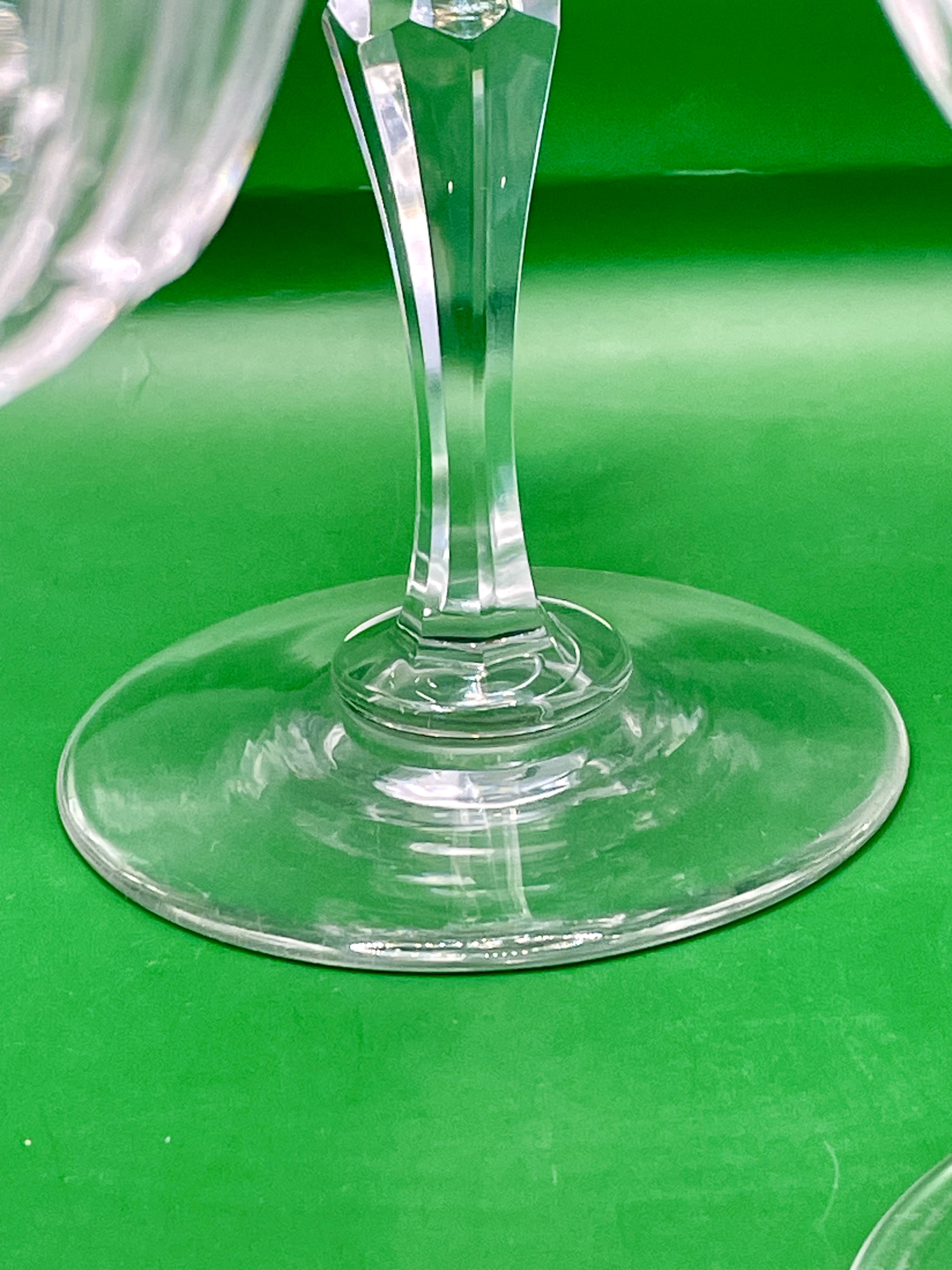 Set of three Victorian Wine glasses 1860s Cut glass. One has small chip to base please see photos.  - Image 6 of 9