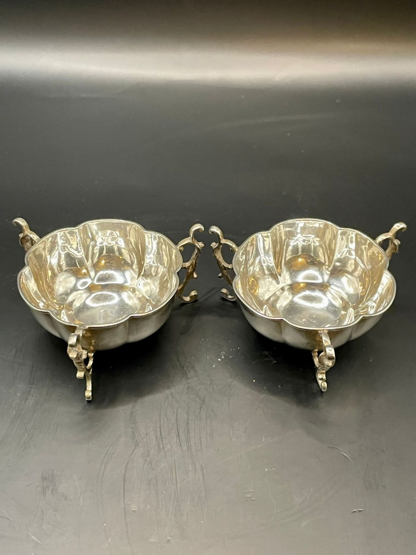 Antique Solid Silver Salt Dishes Fully Hallmarked .- JD over WD in lozenge for James Deakin & Sons J - Image 15 of 15