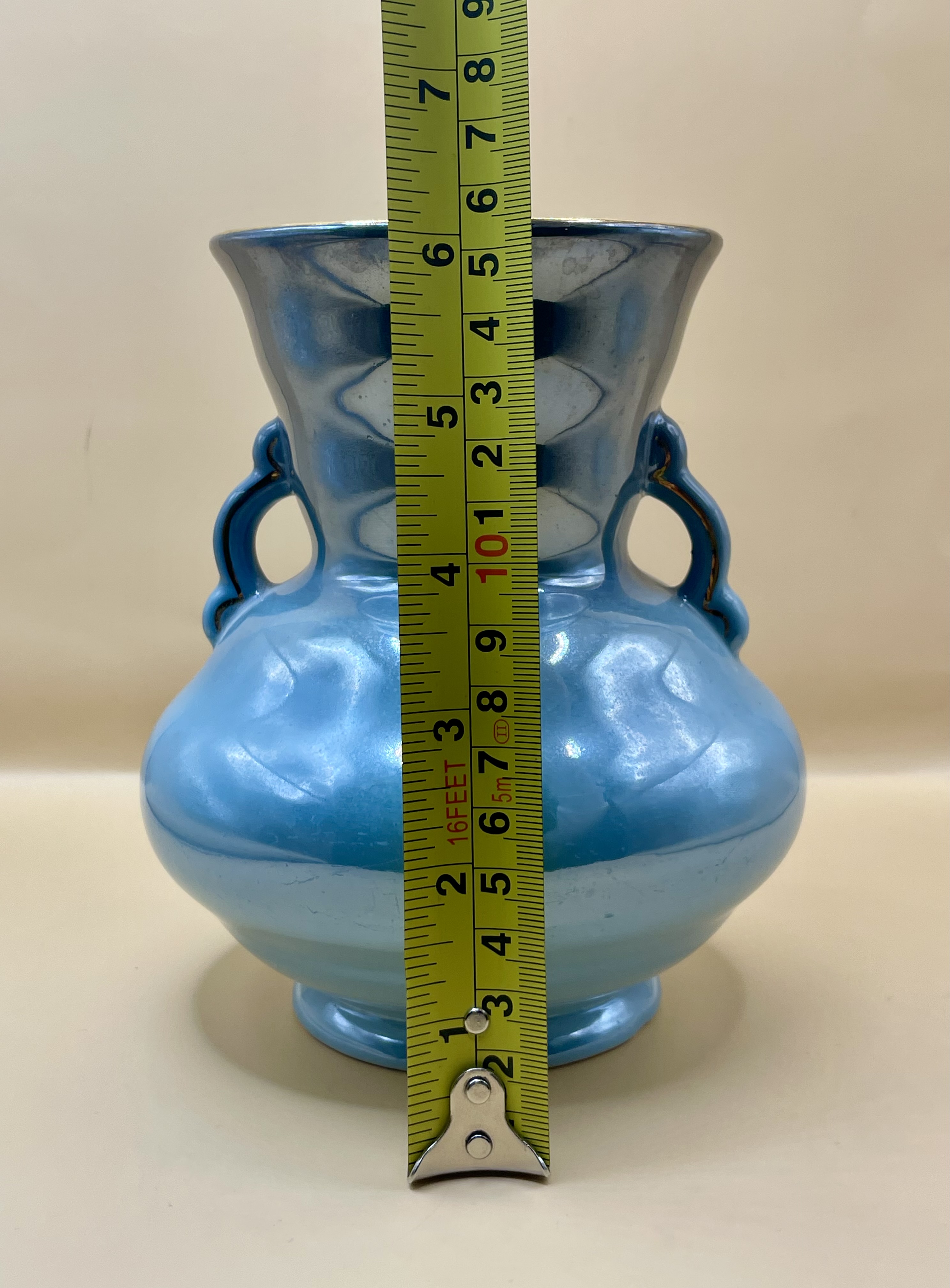 1950s Blue lustreware vase. - Image 2 of 5