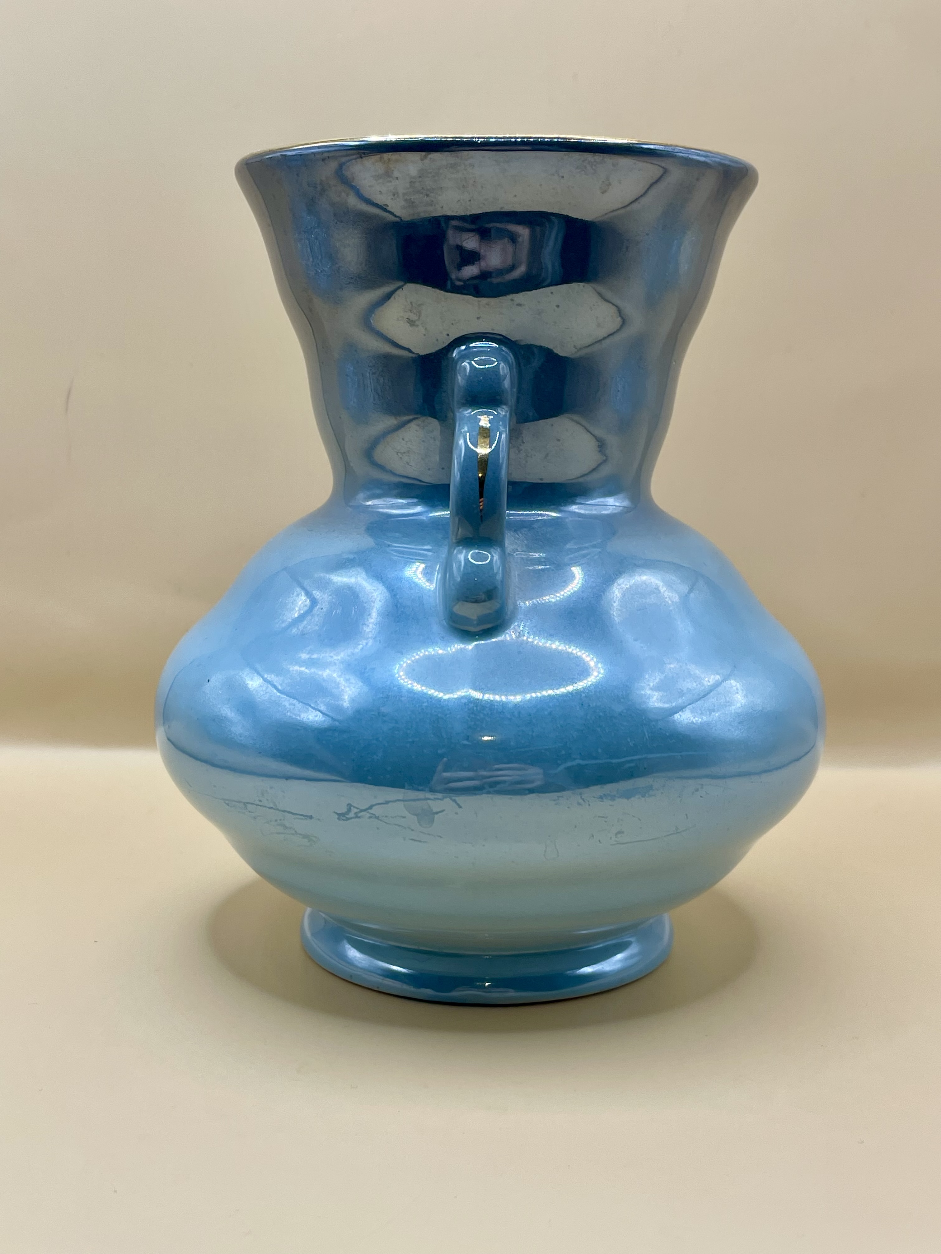 1950s Blue lustreware vase. - Image 4 of 5