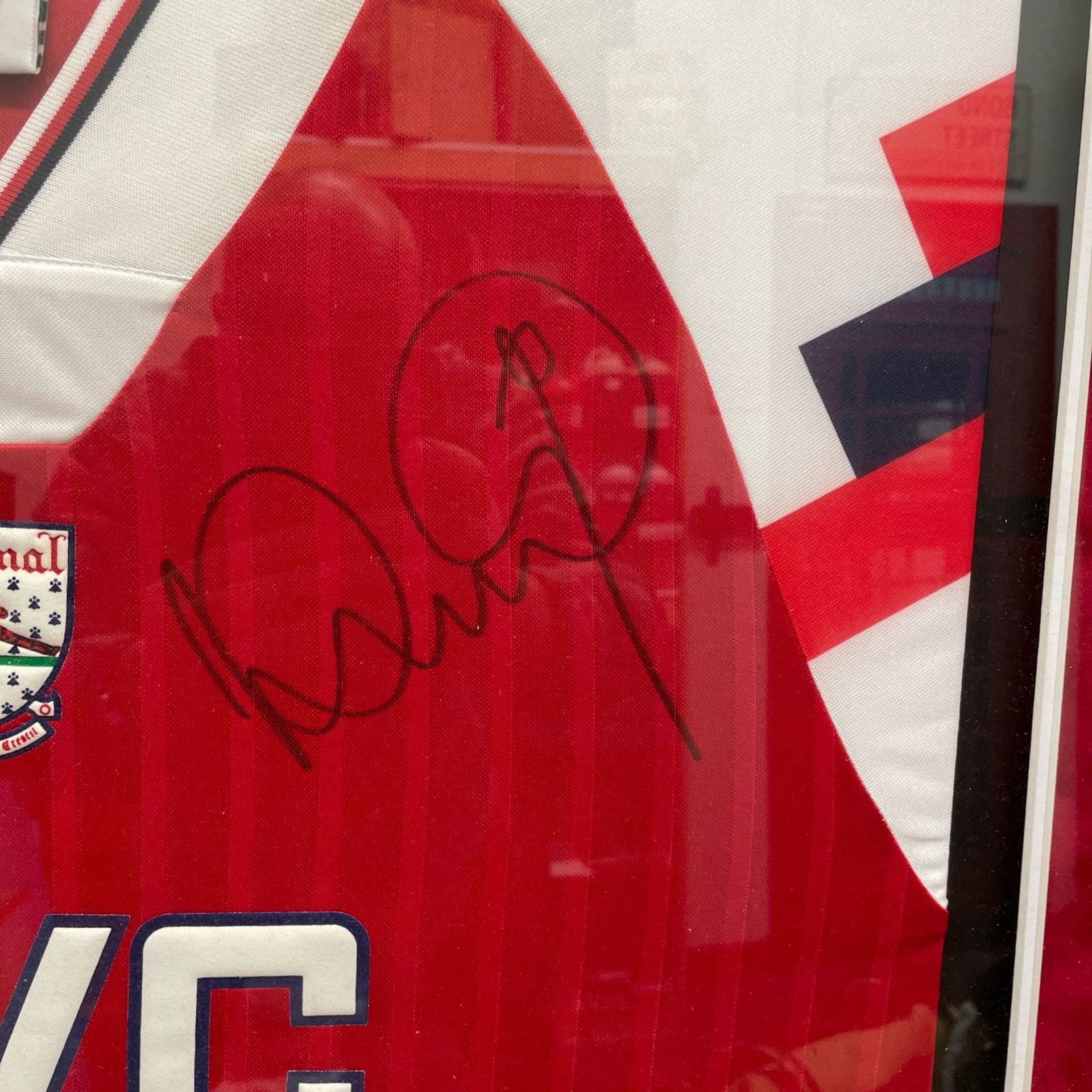 Framed Ian wright and tony Adams signed Arsenal shirt - Image 2 of 8