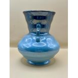 1950s Blue lustreware vase.