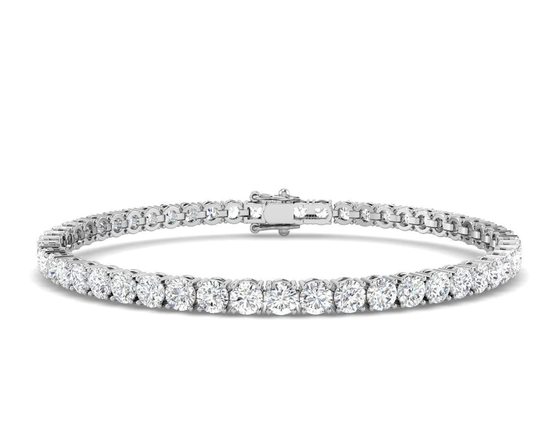 *STUNNING* 5.69CT *VVS/ E-F* DIAMOND BRILLIANT CUT 18CT WHITE GOLD TENNIS BRACELET (£18,950.00 CERT) - Image 11 of 12