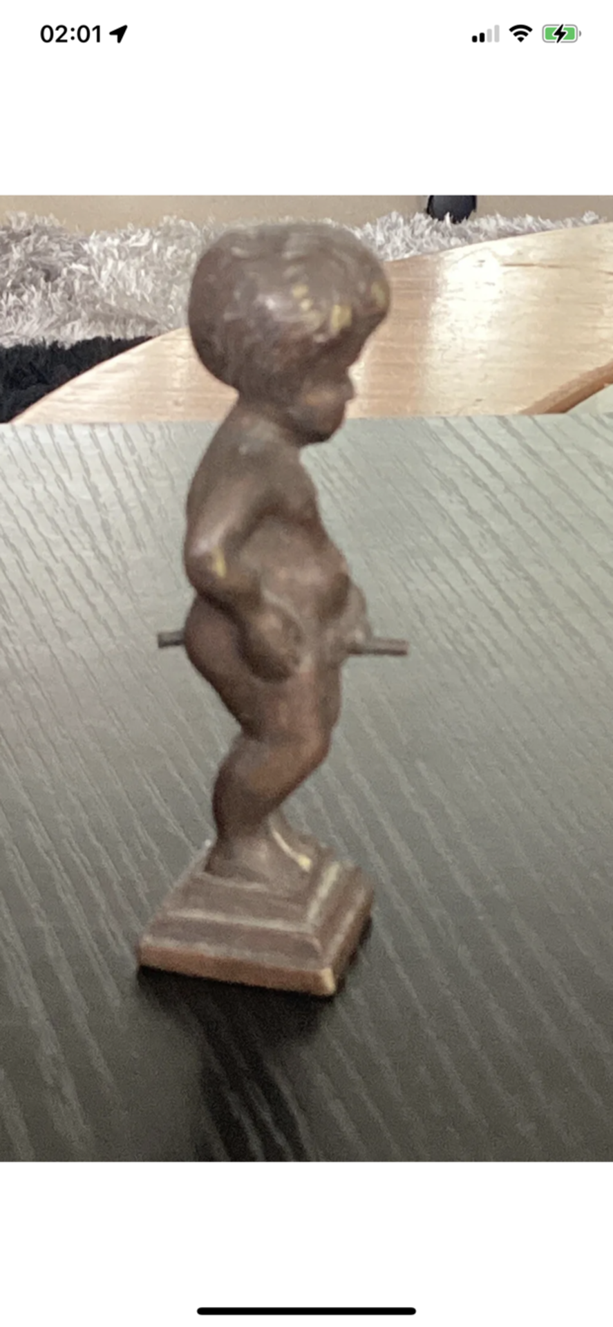 SMASLL ANTIQUE BRONZE CHERUB WITH SPOUT - Image 2 of 7