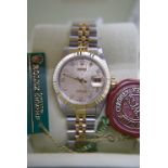 *DIAMOND* ROLEX DATEJUST 18K/ STEEL - FACTORY CHAMPAGNE JUBILEE DIAL *FULL SET/ CERT* £12,550.00 VAL