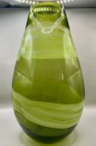 Huge green Murano vase just under a ft tall.  Excellent condition.