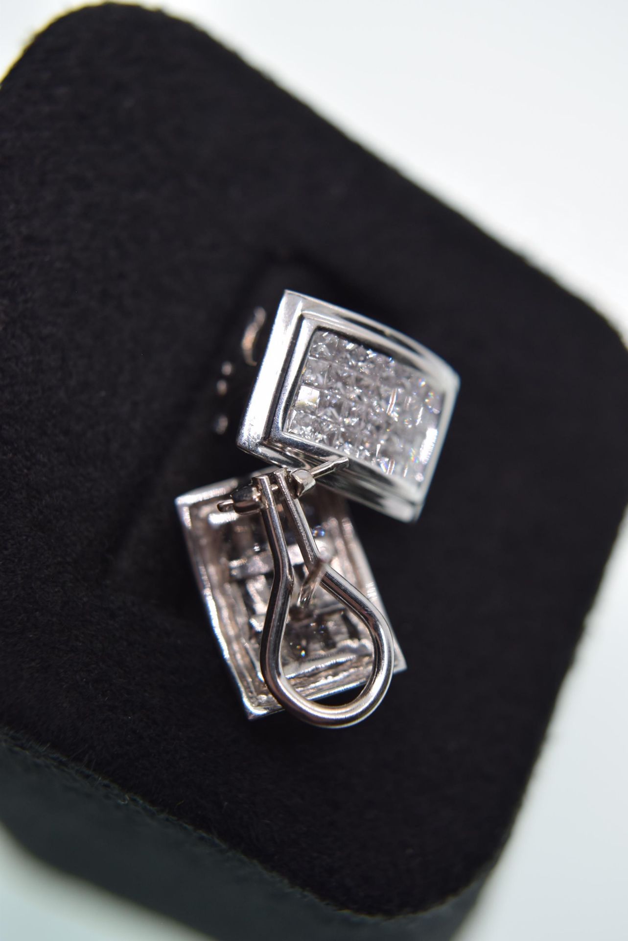 14K WHITE GOLD 1.20CT PRINCESS CUT DIAMOND EARRINGS (VS H) - Image 2 of 2