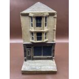 Victorian Stoneware house signed on back please see artist’s initials. Heavy item has hole in the ba