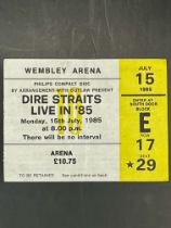 Dire Straits ticket live in 1985, played in Wembley Stadium Good condition.