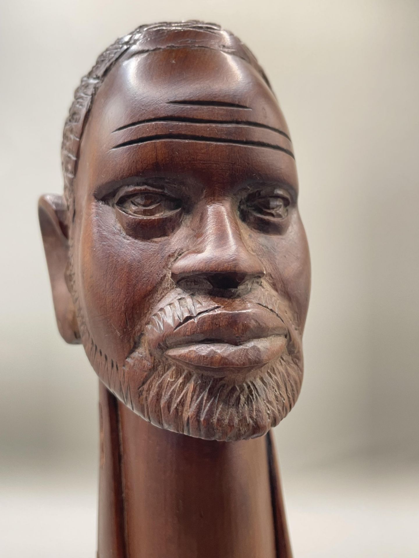 African Kikuyu Tribe Handcarved Wood Head