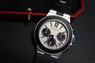 BVLGARI DIAGONO CHRONOGRAPH 'PANDA DIAL' 38mm CASE SIZE (Ref. AC38TA)