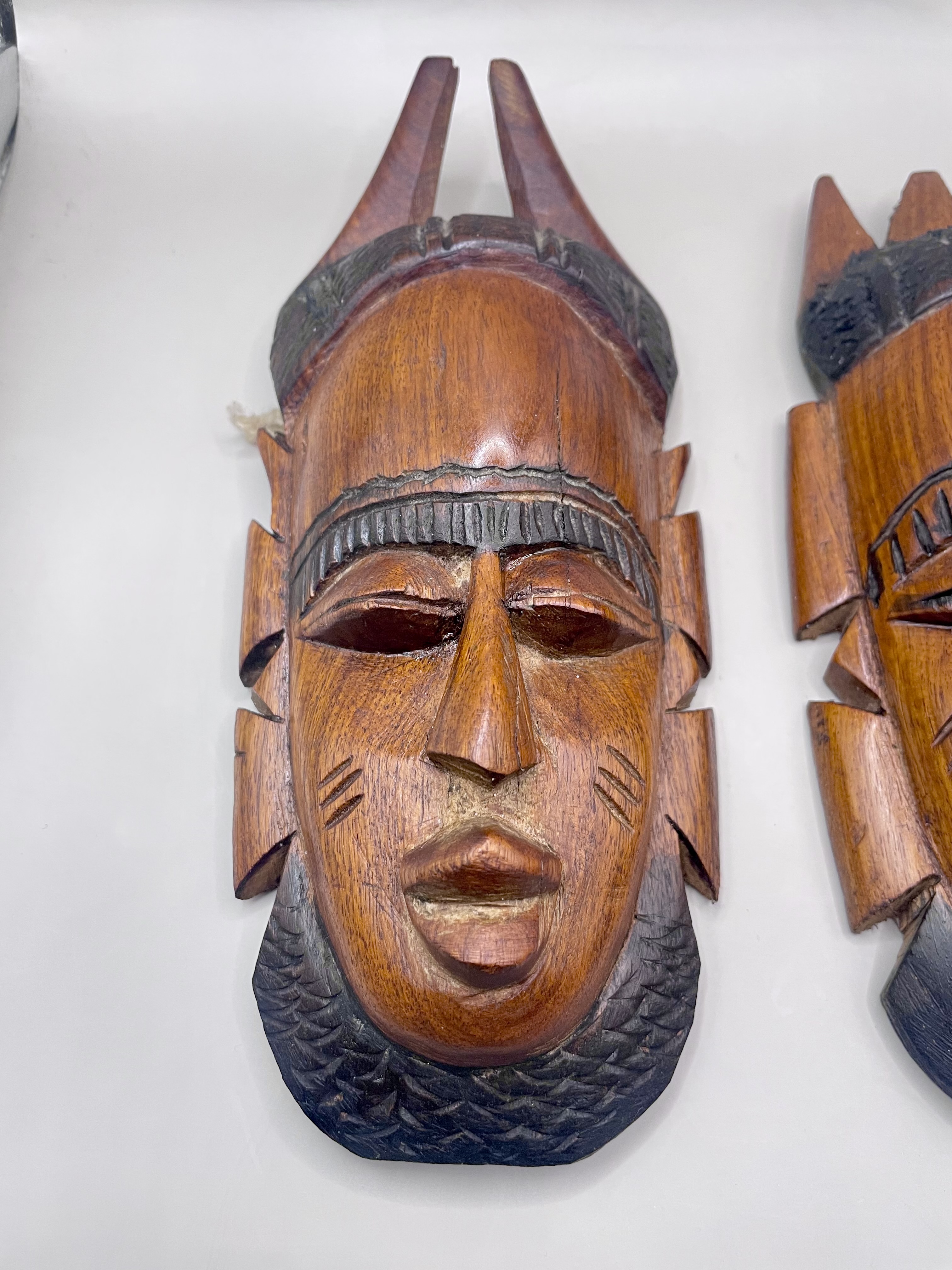 Two Vintage mid century Antelope African Masks. Great condition and a pair.  - Image 3 of 7