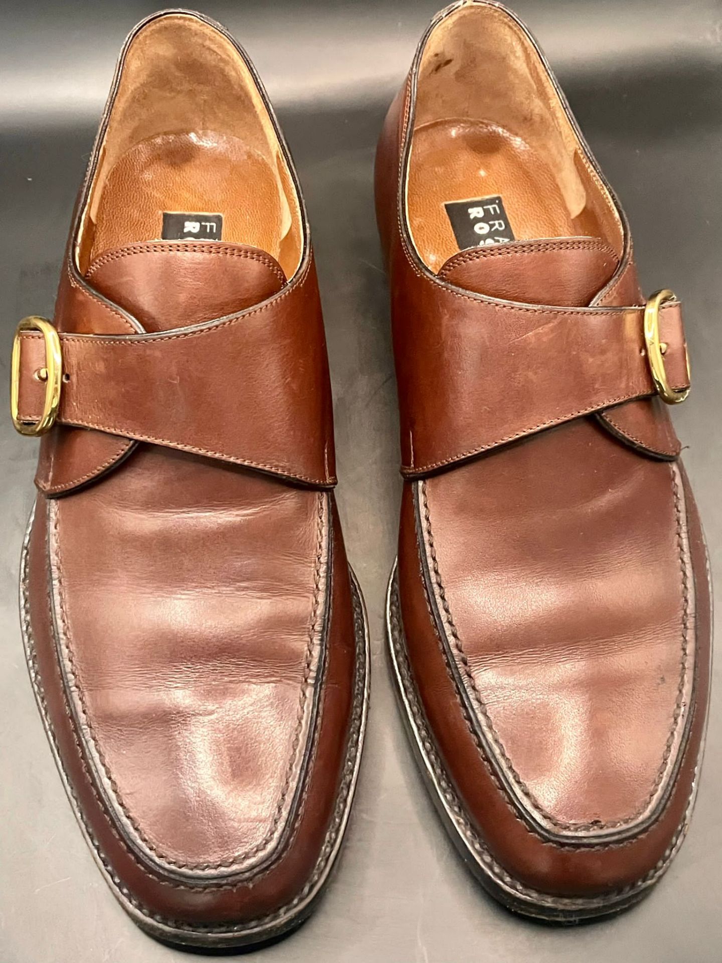 Fratelli Rossetti Monk Strap leather shoes size 7 with good soles. Good condition please see photos  - Image 10 of 14