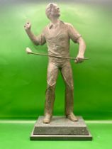 Very large heavy golfer mascot on plinth no. 24 out of 150. 
