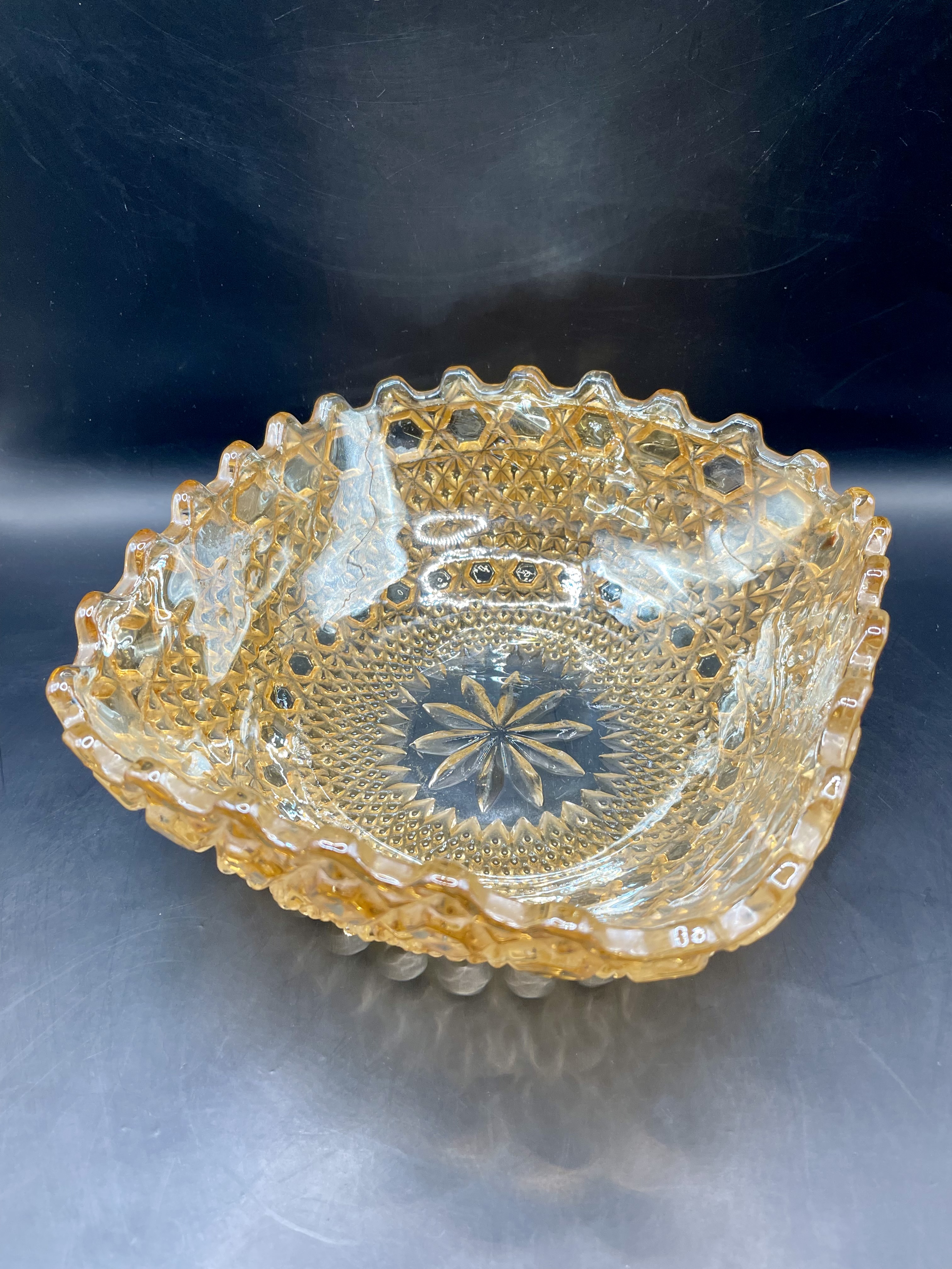 Lovey sowerby glass amber bowl  Great condition no chips or cracks.  - Image 8 of 11