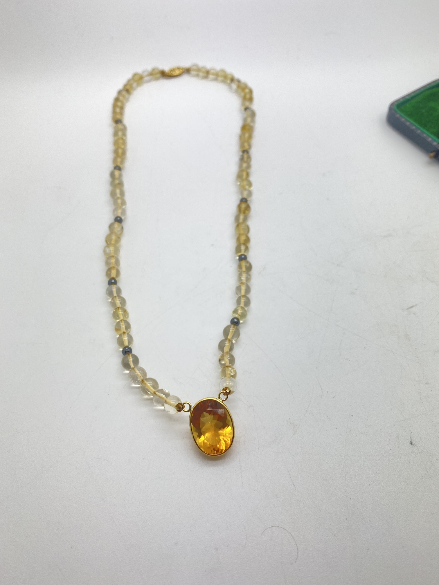 CITRINE NECKLACE 18k YELLOW GOLD PENDANT APPROX. NECKLACE LENGTH 18'' - Image 2 of 5