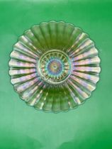 Victorian iridescent plate excellent condition, rainbow effect.