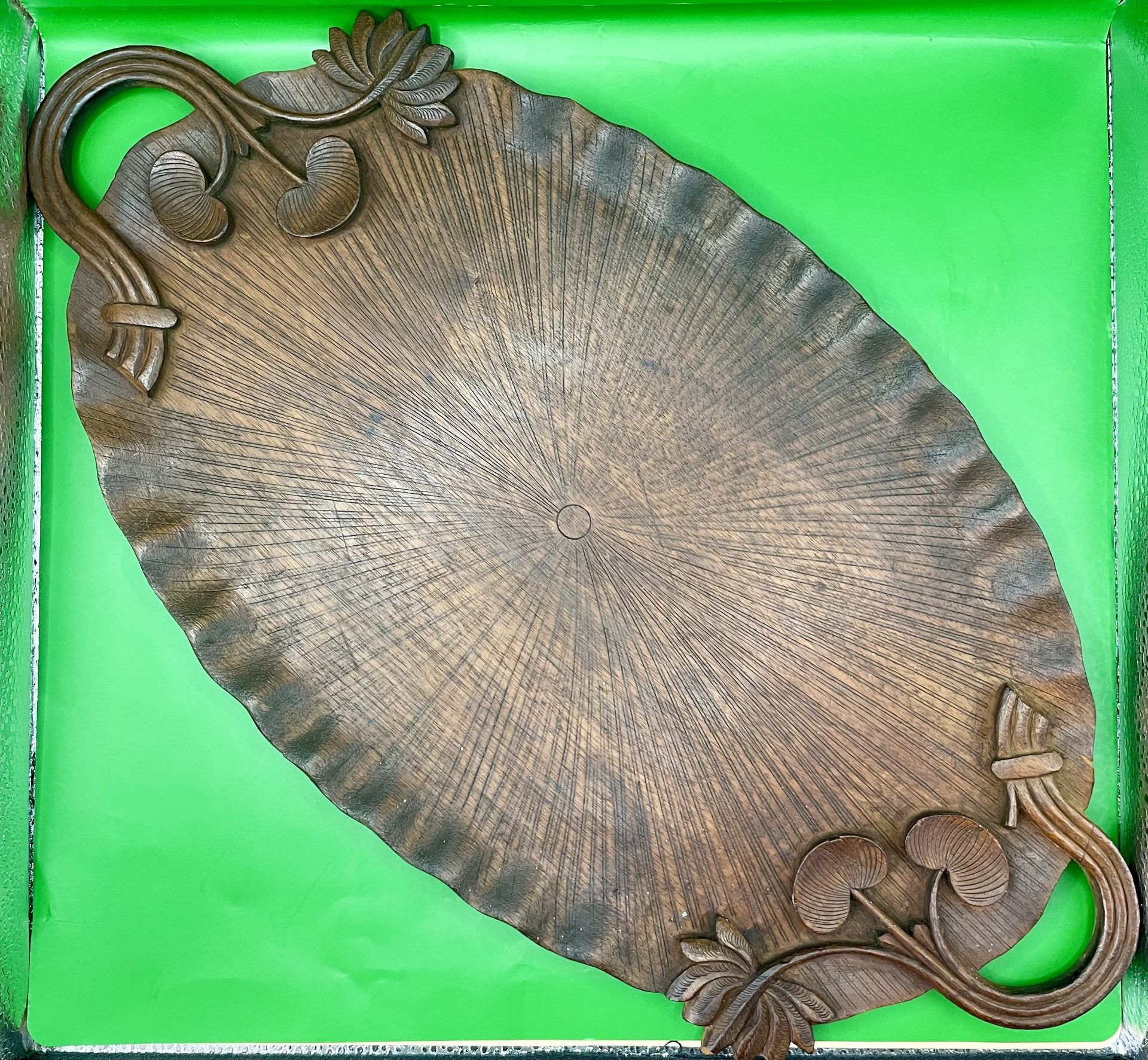 A 1920-30s Art Nouveau design, large wooden charger or tray.