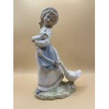 Vintage Tendra Spanish porcelain Maid with a Goose.