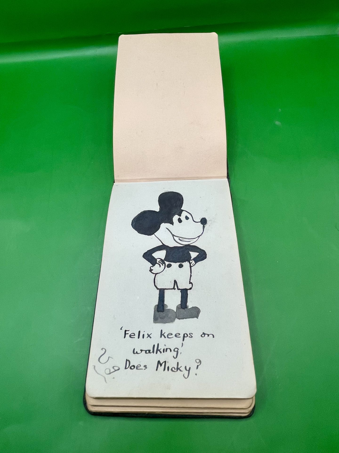 A 1930s Autograph book with some classic drawings from Felix the Cat to Mickey Mouse a very interest