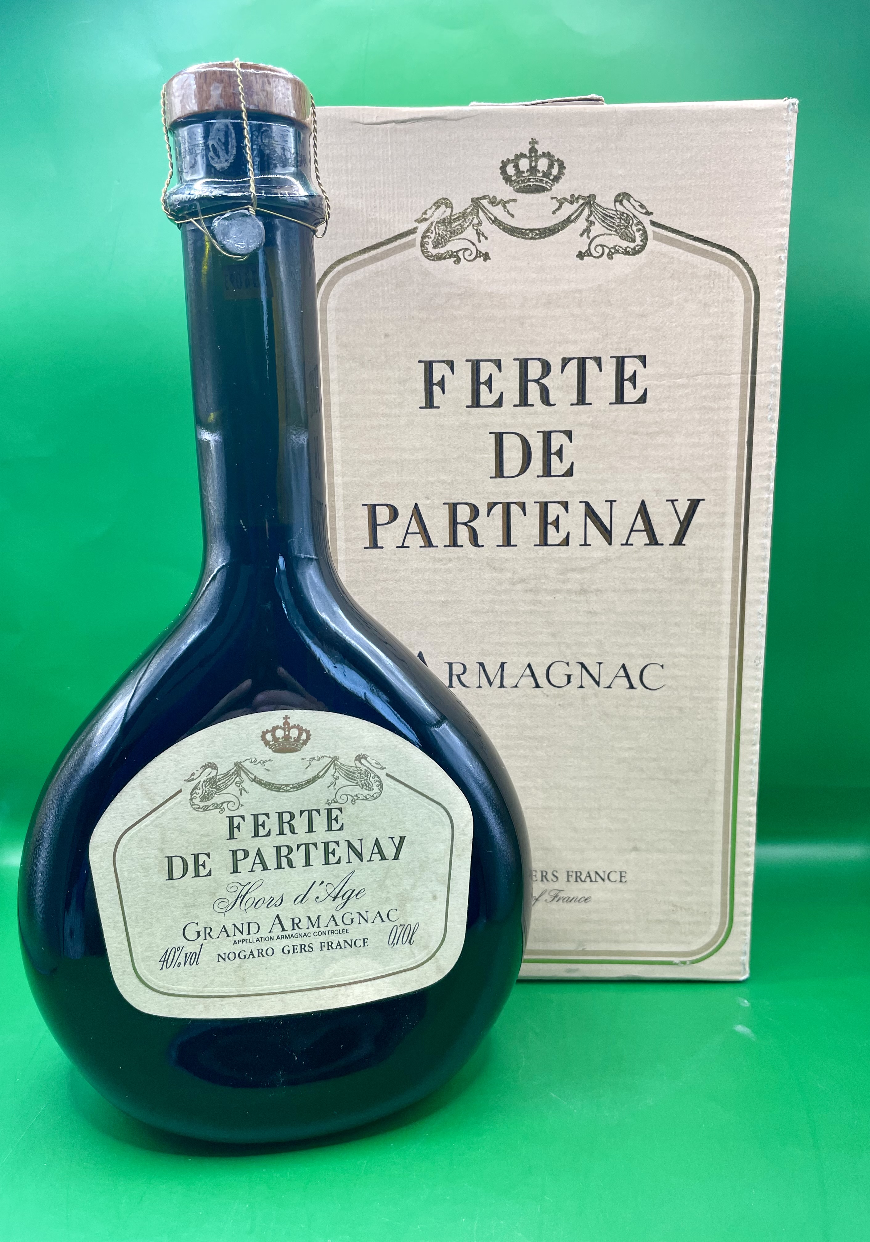 Unopened Vintage bottle of Armagnac sealed.  “Ferte De Partenay” French. 