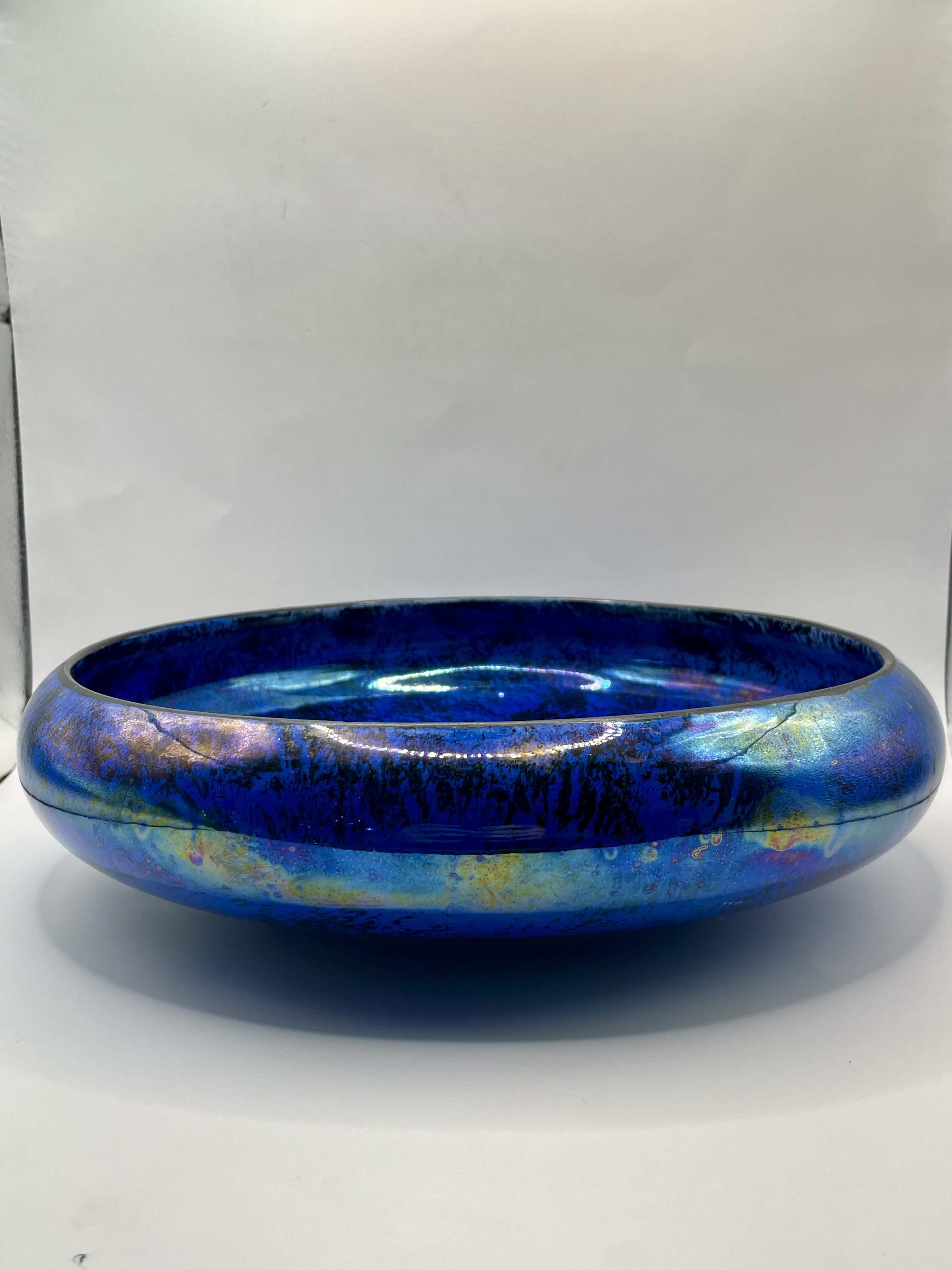 Large Burslem 1920s irridescent blue bowl stunning piece.  - Image 2 of 12