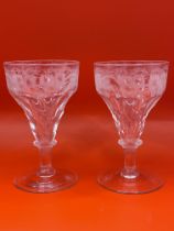 Two lovely Georgian Grape sherry glasses. 1790-1820 one has a chip to base please see photos.