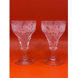 Two lovely Georgian Grape sherry glasses. 1790-1820 one has a chip to base please see photos. 