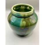 Lovely 1930s stunning green Burslem ribbed vase