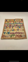 1928 Alphabetical seen sampler V. Hampshire