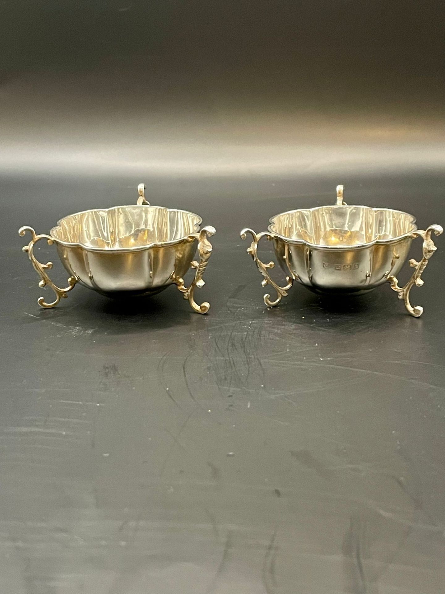 Antique Solid Silver Salt Dishes Fully Hallmarked .- JD over WD in lozenge for James Deakin & Sons J - Image 10 of 15